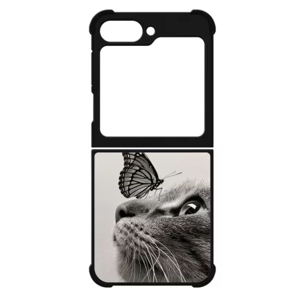 Cica és Pillangó - macskás Samsung Galaxy Z Flip 6 tok