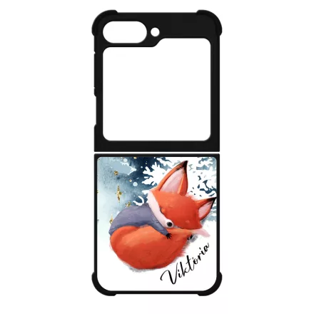 Tündéri róka - Téli mintás Samsung Galaxy Z Flip 6 tok