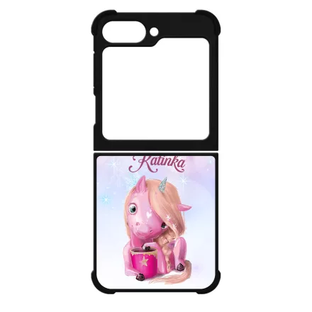 Unikornis és kávé - Téli mintás Samsung Galaxy Z Flip 6 tok