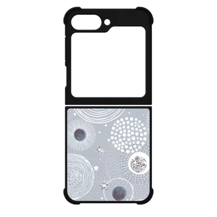 Gyönyörűséges Ezüstös téli mintás Samsung Galaxy Z Flip 6 tok