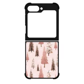 Rózsaszín karácsonyi fenyőfa mintás Samsung Galaxy Z Flip 6 tok