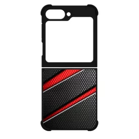 Piros fekete csíkos karbon mintás Samsung Galaxy Z Flip 6 tok