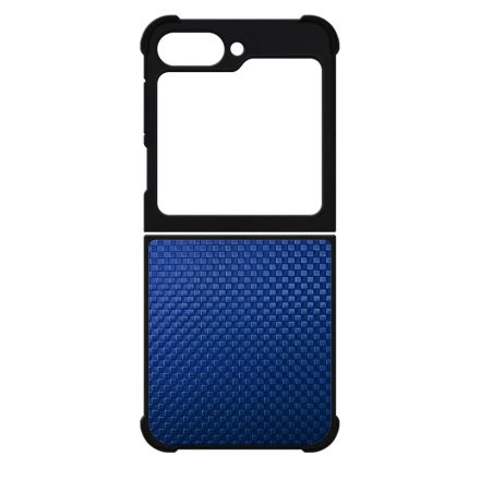 Gyönyörű kék karbon fiber mintás Samsung Galaxy Z Flip 6 tok