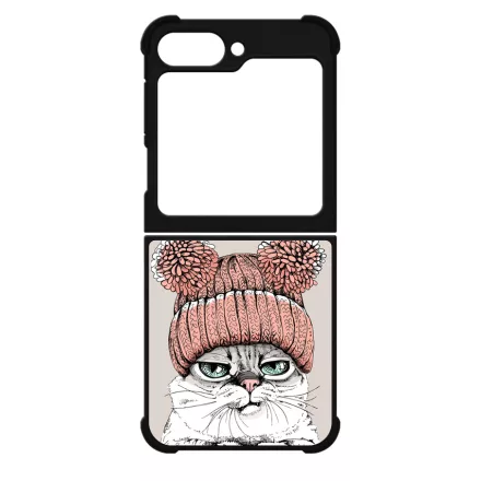 Cuki sapkás cica Samsung Galaxy Z Flip 6 tok