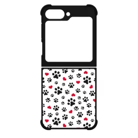 Szívecskés kutya mancs mintás Samsung Galaxy Z Flip 6 tok