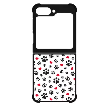 Szívecskés kutya mancs mintás Samsung Galaxy Z Flip 6 tok