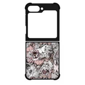 Csodaszép szürke vintage lovas mintás Samsung Galaxy Z Flip 6 tok