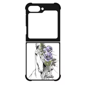 Rajzolt virágos lovas Samsung Galaxy Z Flip 6 tok