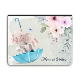   Kérd a neveddel - Esernyős nyuszi szerelem - Univerzális Tablet tok