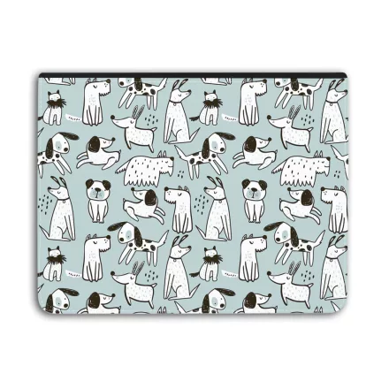 Türkiz aranyos rajzolt kutya mintás - Univerzális Tablet tok