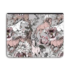   Csodaszép szürke vintage lovas mintás - Univerzális Tablet tok