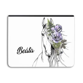   Kérd a neveddel - Rajzolt virágos lovas - Univerzális Tablet tok