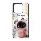 Kávézós cicus - Téli mintás Xiaomi Mi 13 tok