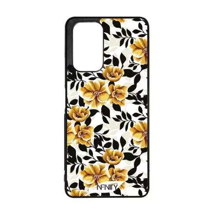 Fekete és aranysárga virágos  szilikon Xiaomi tok tok