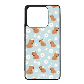 Cuki türkiz fehér virágos capybara Xiaomi szilikon tok