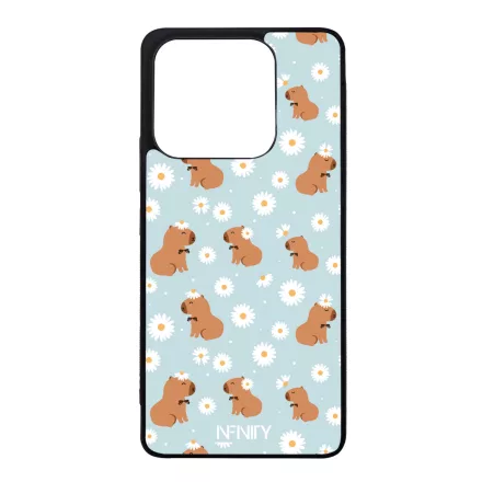 Cuki türkiz fehér virágos capybara Xiaomi szilikon tok
