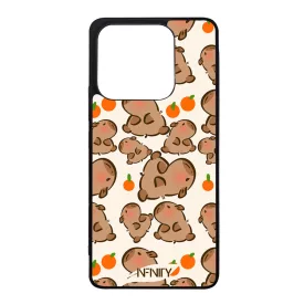 Cuki capybara és narancs Xiaomi szilikon tok