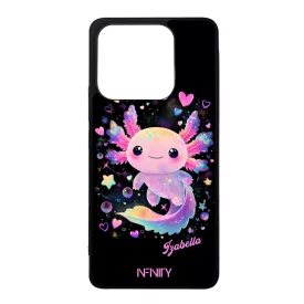 Névvel kérhető - Cuki pink szivecskés Axolotl Xiaomi szilikon tok