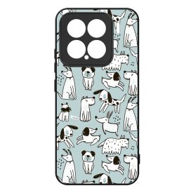 Türkiz aranyos rajzolt kutya mintás Xiaomi Mi 15 tok