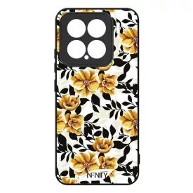 Fekete és aranysárga virágos Xiaomi Mi 15 tok