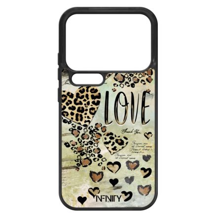 Szépséges leopárd mintás szívek Xiaomi Mi 17 Pro tok