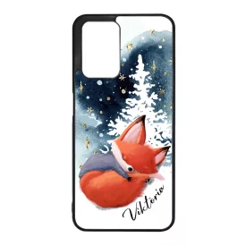 Tündéri róka - Téli mintás Xiaomi Redmi 10 / Redmi 10 (2022) tok