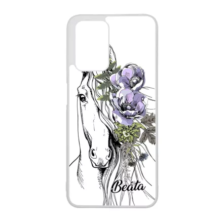 Rajzolt virágos lovas Xiaomi Redmi 10 / Redmi 10 (2022) tok