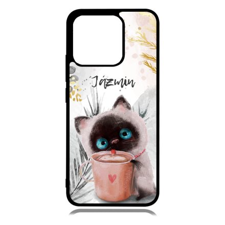 Kávézós cicus - Téli mintás Xiaomi Redmi 10A tok