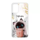 Kávézós cicus - Téli mintás Xiaomi Redmi 9T tok