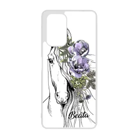 Rajzolt virágos lovas Xiaomi Redmi Note 11 tok