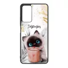 Kávézós cicus - Téli mintás Xiaomi Redmi Note 11 Pro/11 Pro 5G tok