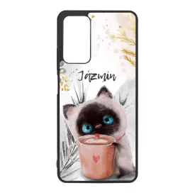 Kávézós cicus - Téli mintás Xiaomi Redmi Note 11 Pro/11 Pro 5G tok