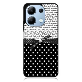 szerelem love fekete fehér pöttyös Xiaomi Redmi Note 13 4G tok