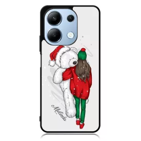 Kérd a neveddel - Lány & Maci - csajos karácsony Xiaomi Redmi Note 13 4G tok