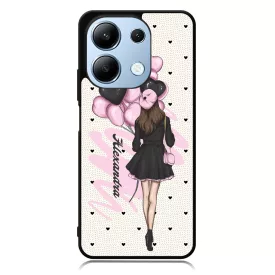 Kérd a Neveddel - Ballon Girl - Pink szerelem valentin napi Xiaomi Redmi Note 13 4G tok