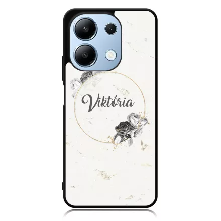 marble marvany mintas Rozsa viragos Xiaomi Redmi Note 13 4G tok