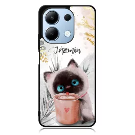 Kávézós cicus - Téli mintás Xiaomi Redmi Note 13 4G tok