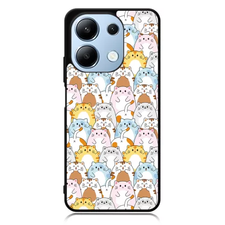 Tündéri Kawaii cica mintás Xiaomi Redmi Note 13 4G tok