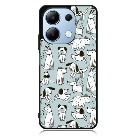 Türkiz aranyos rajzolt kutya mintás Xiaomi Redmi Note 13 4G tok