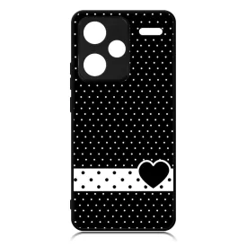 szerelem love szivecskés fekete fehér pöttyös Xiaomi Redmi Note 13 Pro Plus 5G tok