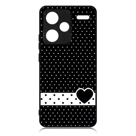 szerelem love szivecskés fekete fehér pöttyös Xiaomi Redmi Note 13 Pro Plus 5G tok