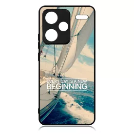 Minden nap egy új kezdet vitorlás tenger nyár Xiaomi Redmi Note 13 Pro Plus 5G tok