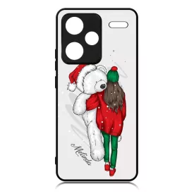 Kérd a neveddel - Lány & Maci - csajos karácsony Xiaomi Redmi Note 13 Pro Plus 5G tok