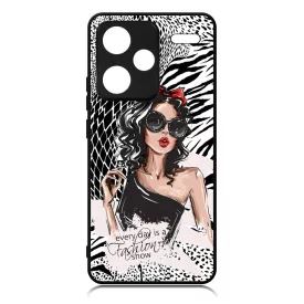 Fashion Show Girl Wild Beauty Csajos Allat mintas Xiaomi Redmi Note 13 Pro Plus 5G tok
