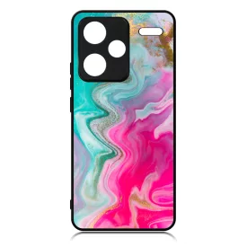 Pink gold Mixed Inks arany mintas marvanyos Xiaomi Redmi Note 13 Pro Plus 5G tok