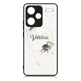 marble marvany mintas Rozsa viragos Xiaomi Redmi Note 13 Pro Plus 5G tok