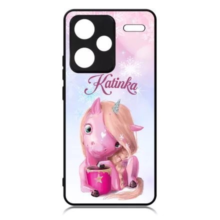 Unikornis és kávé - Téli mintás Xiaomi Redmi Note 13 Pro Plus 5G tok