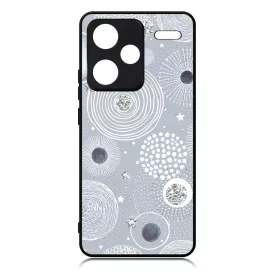 Gyönyörűséges Ezüstös téli mintás Xiaomi Redmi Note 13 Pro Plus 5G tok