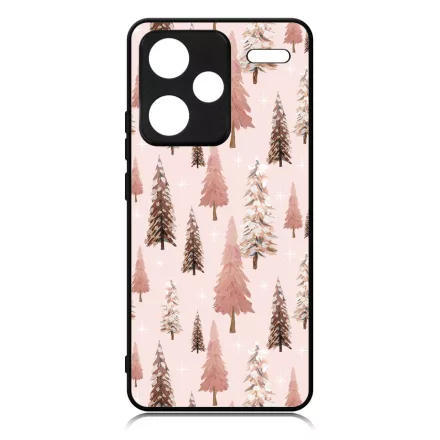 Rózsaszín karácsonyi fenyőfa mintás Xiaomi Redmi Note 13 Pro Plus 5G tok