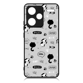 Mrrr Cuki Cica mintás Xiaomi Redmi Note 13 Pro Plus 5G tok